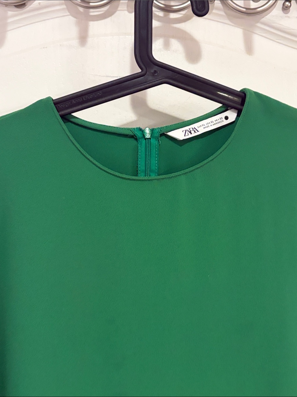 Zara Emerald Green Round-Neck Dress